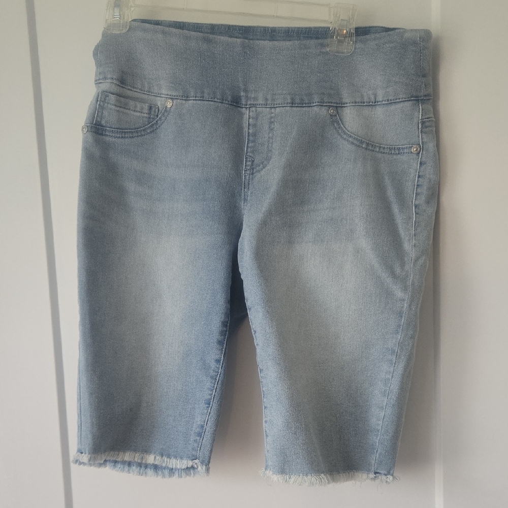DG2 by Diane Gilman Blue Jean Shorts with Raw Hem